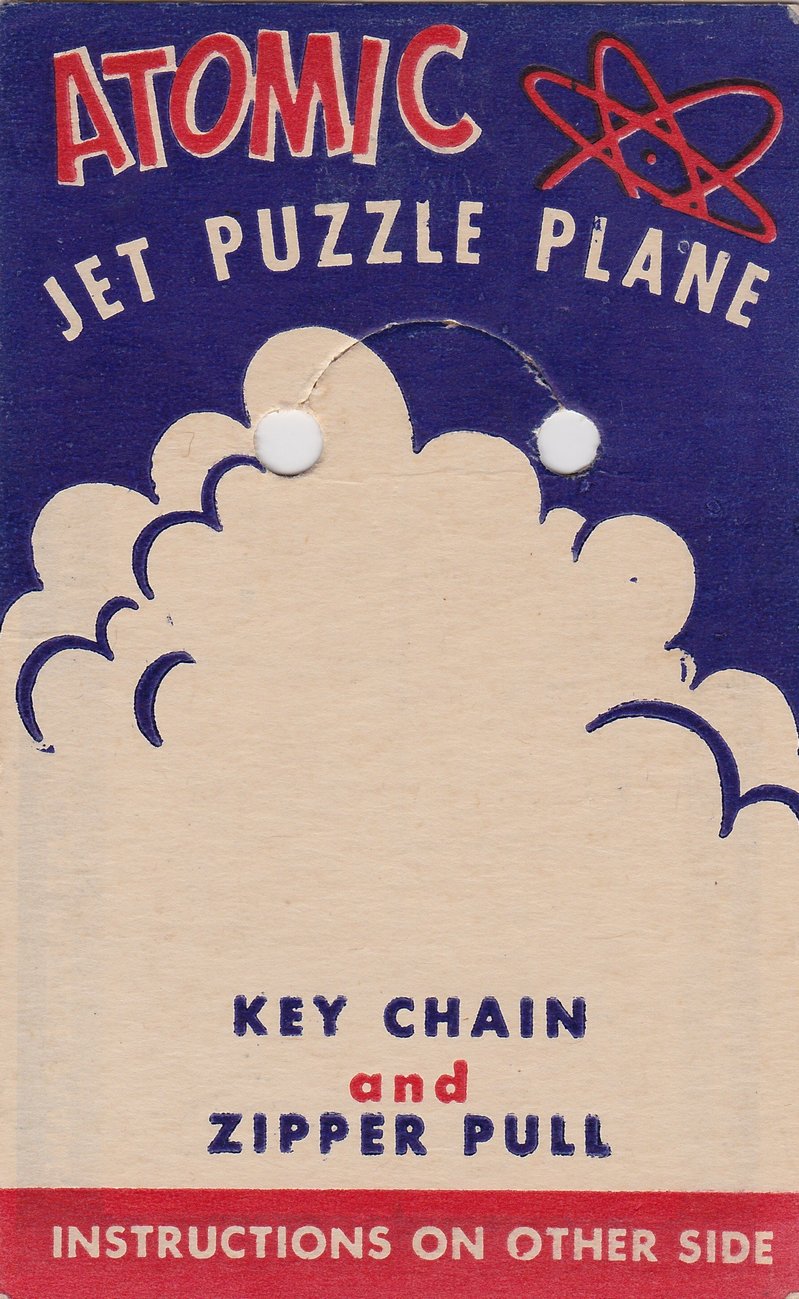 Keychain Atomic Jet Plane Card