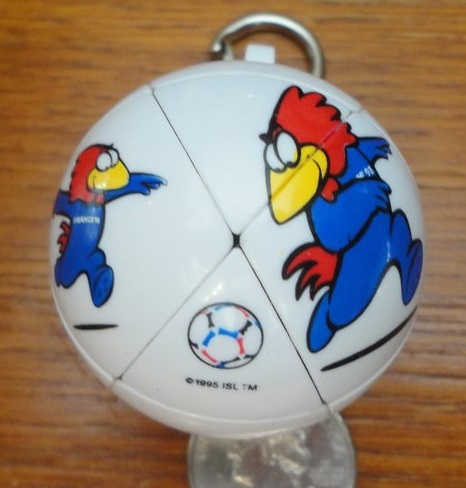 FIFA World Cup France '98 mini Skewb keychain puzzle