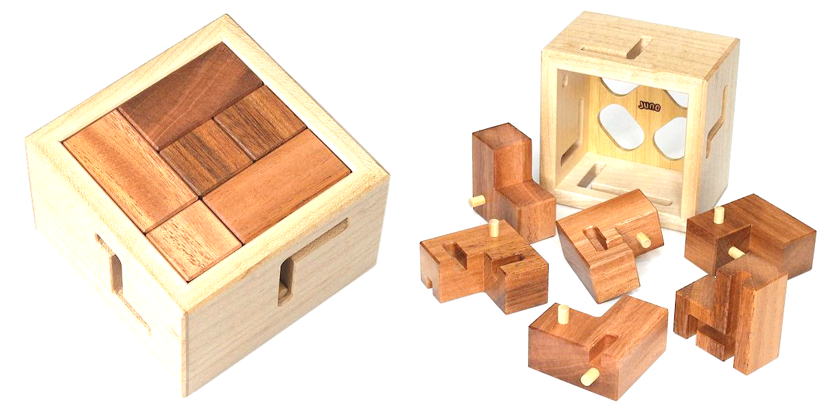 Steampunk Puzzles Set Brown Box - 9 Disentanglement Metal Pu