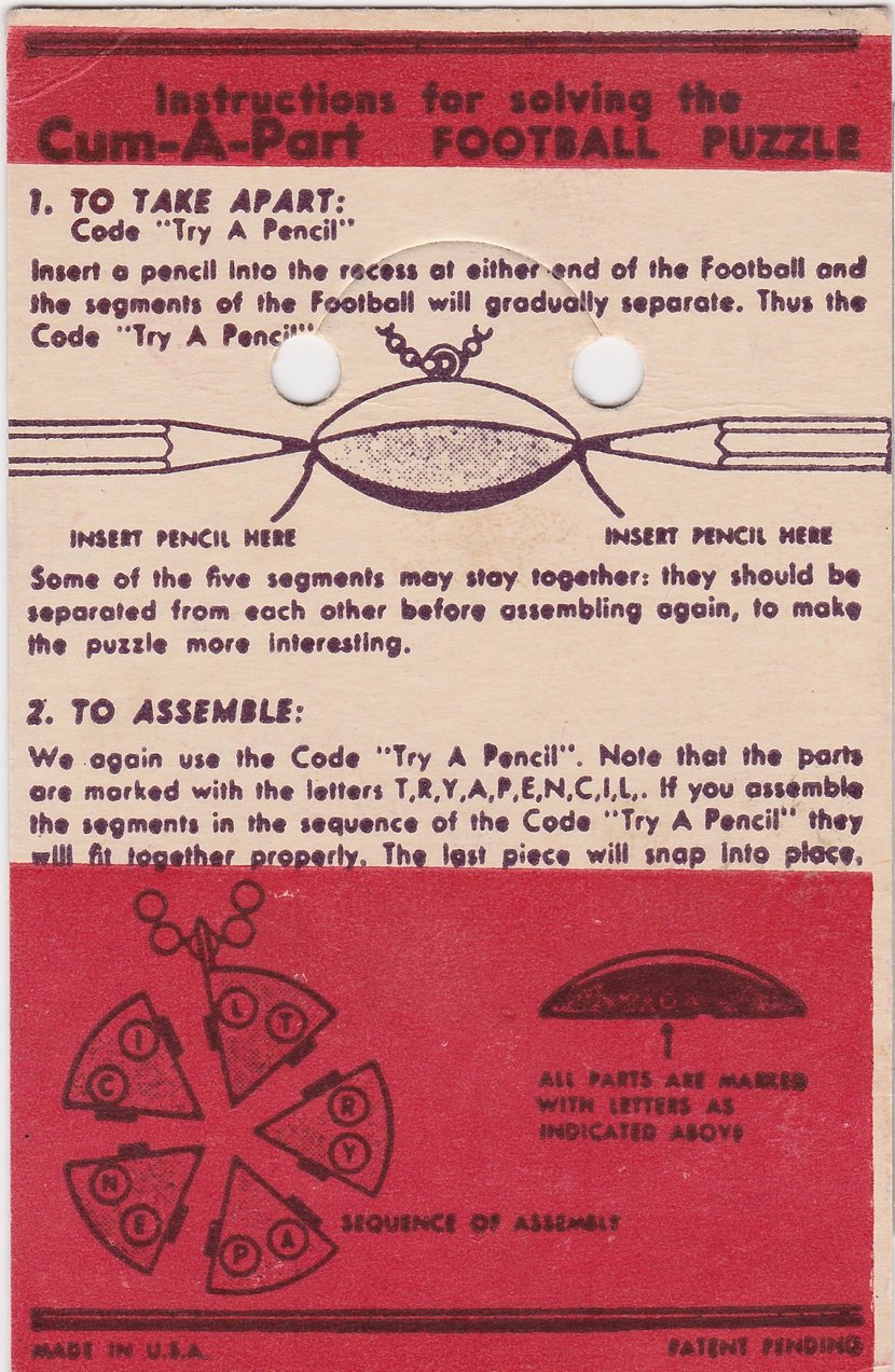Keychain Cum-A-Part Football Card